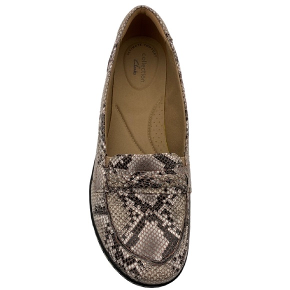 Clarks Cora Viola brown snake slip-on loafers - Picture 3 of 7